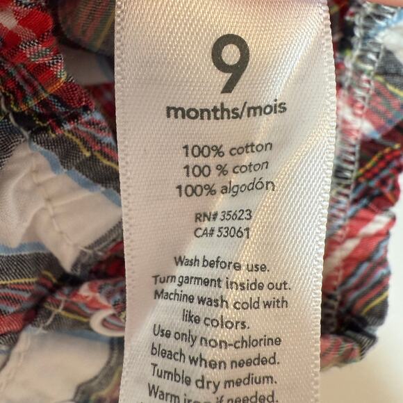 Carter's Baby Boy Plaid Button Down Shirt One Piece Set Red Blue Size 9 Months - Picture 13 of 13